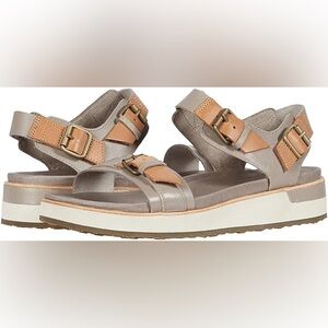 Women’s Merrell ‘Roan’ Buckle Wedge Sandal, Taupe and Tan, size 10